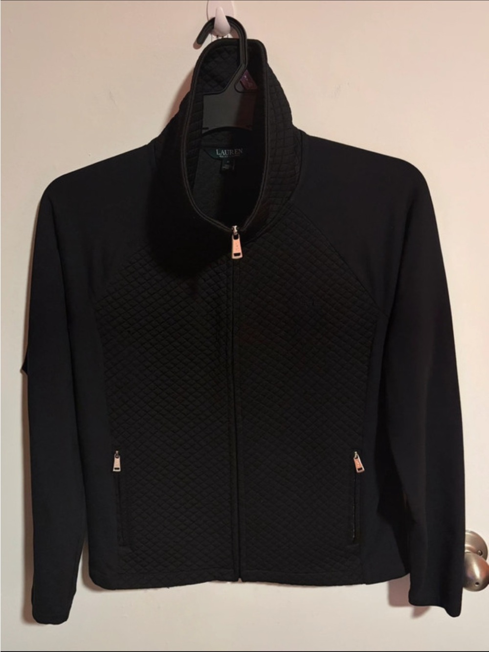 Ralph Lauren Black Quilted Zip Jacket